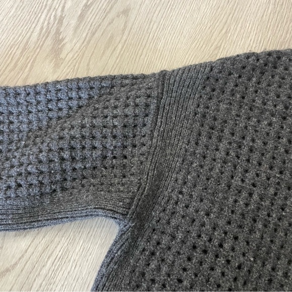 All Saints Eden Open Knit Sweater Marled Charcoal Gray - Picture 3 of 10